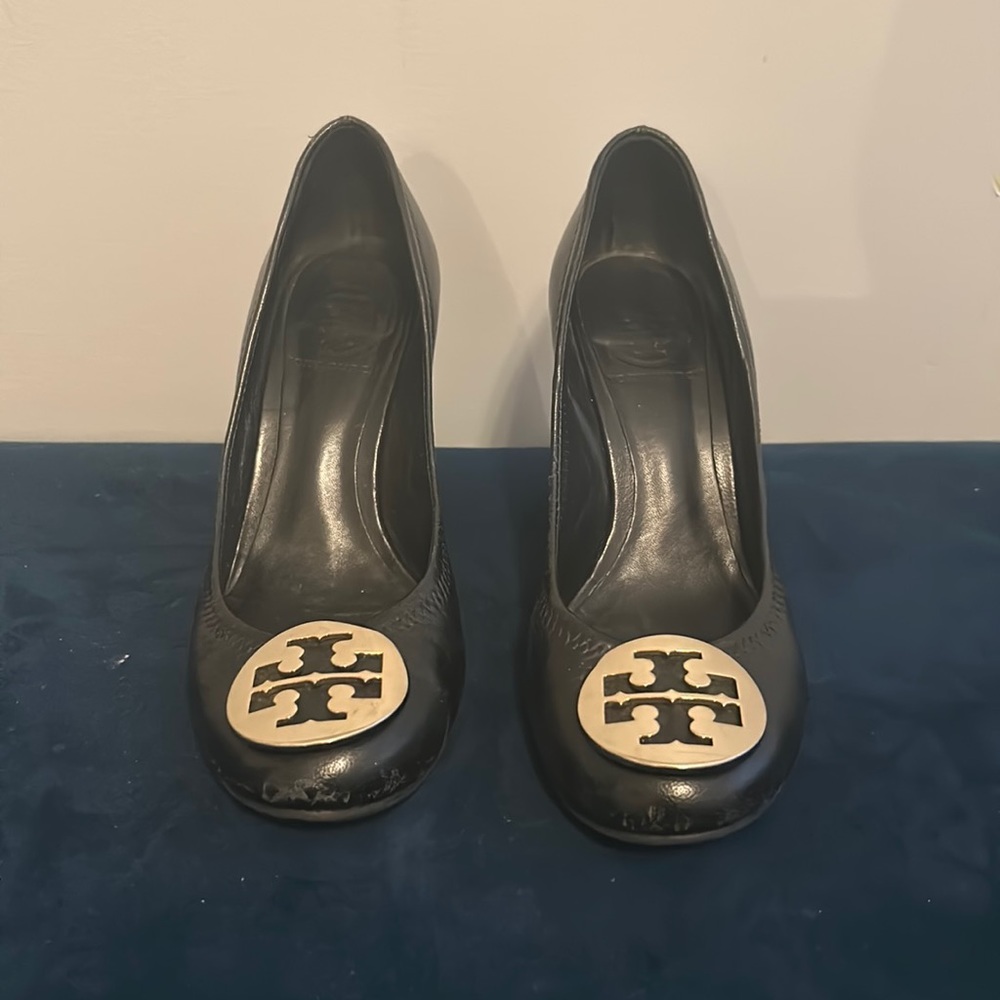 Tory Burch black wedges